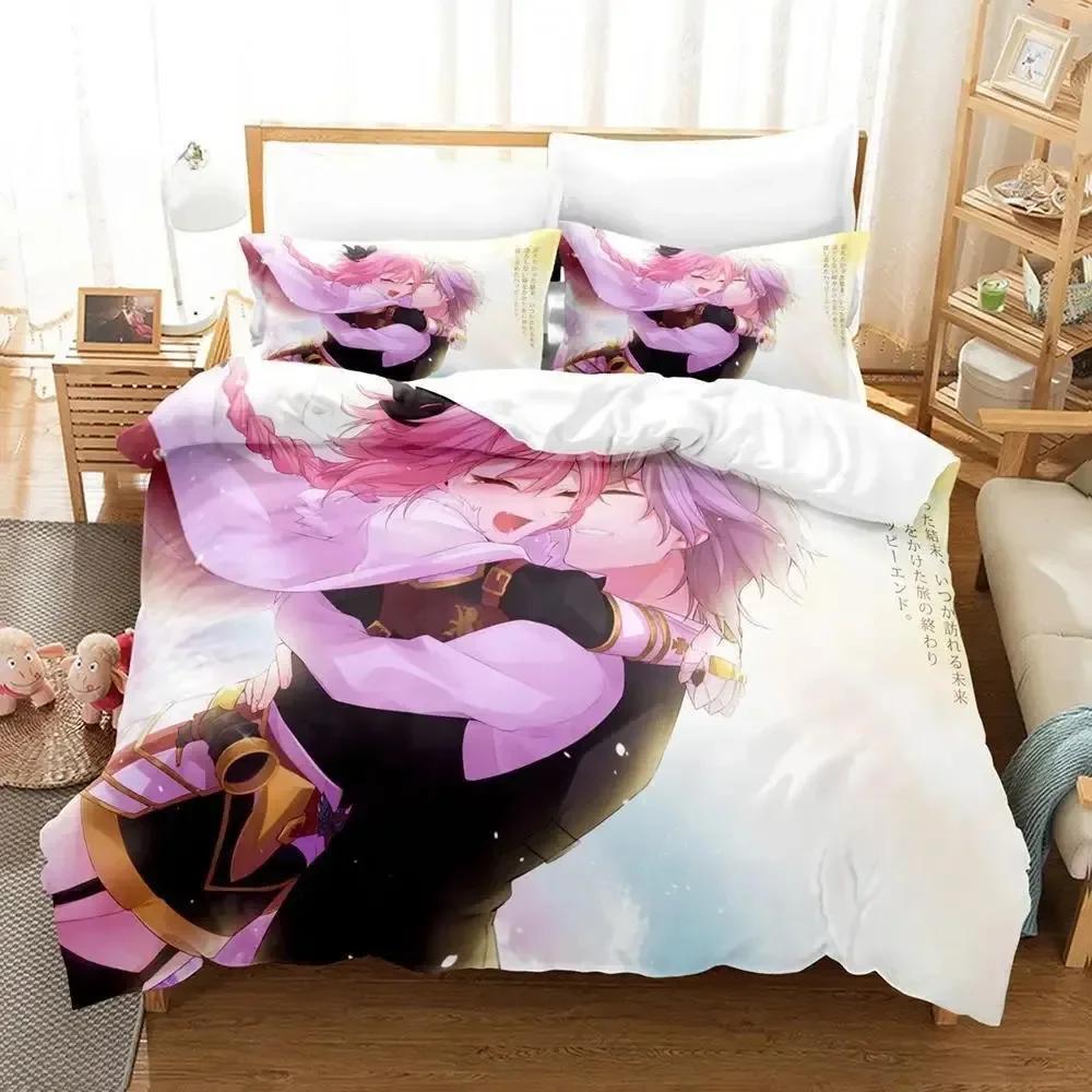 New Anime Fate - Astolfo Bedding Set Printed Bed Set With Pillowcase Bed Duvet Cover Soft Single Double Queen Super King Size