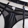 Spring/Summer Lace Lingerie Set: Complex Craft Hollowed-Out Mesh, Sexy Four-Piece Collection - Women 2231