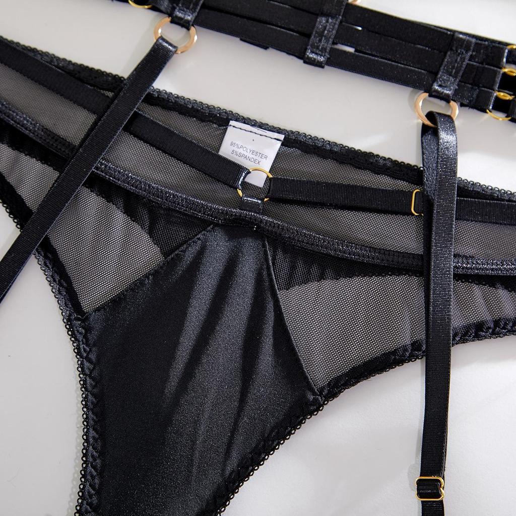 Spring/Summer Lace Lingerie Set: Complex Craft Hollowed-Out Mesh, Sexy Four-Piece Collection - Women 2231