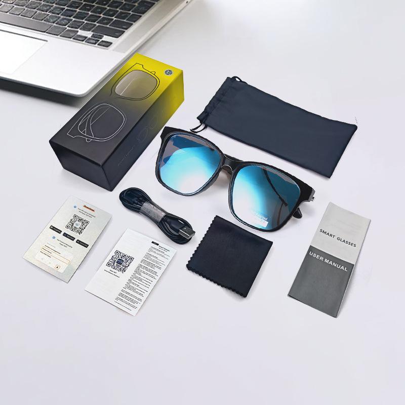 Bluetooth Smart Sunglasses with Music, Calls, Navigation, UV400 Protection, and Polarized Replaceable Lenses