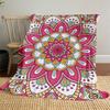 1pc Mandala Pattern Outdoor Flannel Blanket Soft Warm All-Season Throw for Sofa Bed Car Camping Office, Cozy Gift Idea1290S