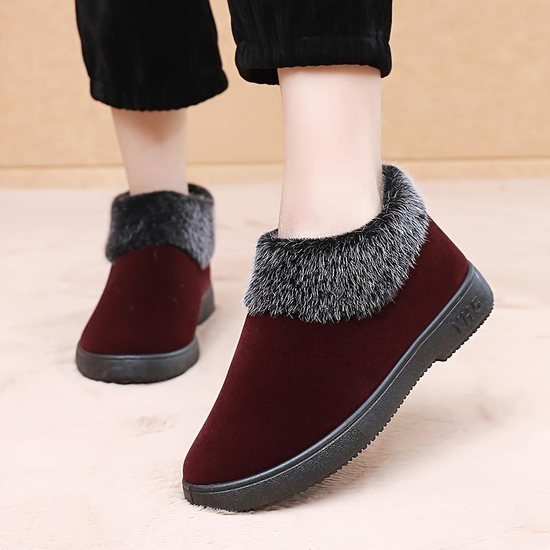 Winter Women's Flat Shoes Fleece-Lined and Thickened Warm Casual Shoes