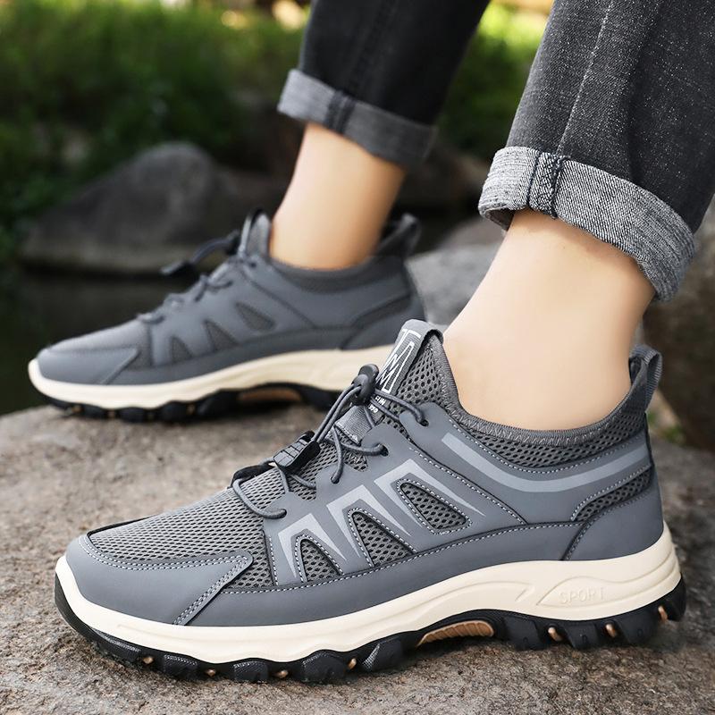Men's Shoes, Sports Shoes, Autumn New Breathable Running Shoes, Soft-soled Comfortable Platform Shoes, Outdoor Wear-resistant Mountaineering Shoes