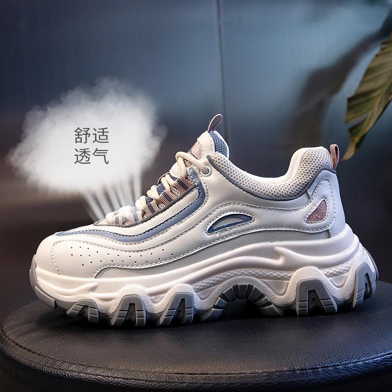 Absorbent sole leather dad shoes women's spring 2025 new women's running sports shoes women's casual versatile women's shoes trend