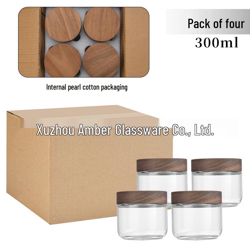 Large Glass Storage Jar with Bamboo Lid, Cereal & Yogurt Container, Sealed Oatmeal Cup