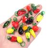5pcs/lot Vegetables Fruit Glass Charms Pendant Lemon Watermelon Eggplant Grape Pendants For DIY Jewelry Making Necklace Earrings