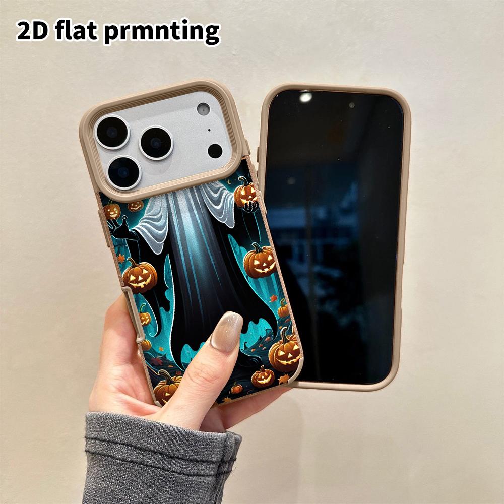 Phone Case: 2D Flat Lambskin Suitable for iPhone 18 17 16 15 14 13 Pro Protective Case, Long Ghost, Christmas and Halloween Gift