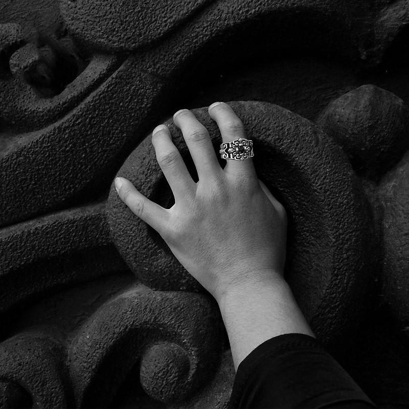 Adjustable Open Ring Men Women Vintage Geometric Plated Suldeng Style With Agate Or Red Jasper