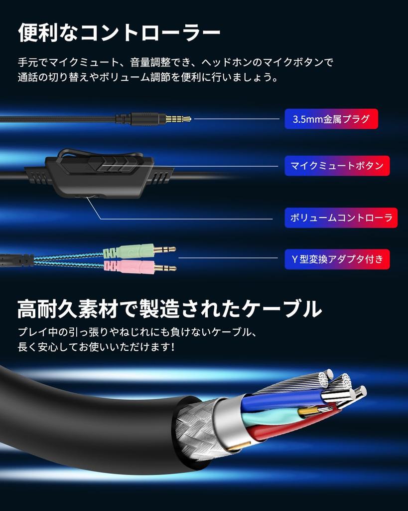 Wireless and Wired Gaming FPS Headset with Low Noise Deep Controller Compatible with Xbox and with and Red LED Lights Dual-Use Headset, 2.4GHz 7.1ch,