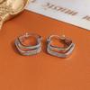 Hong Kong Style Square Zircon Earrings - Elegant Light Luxury Design