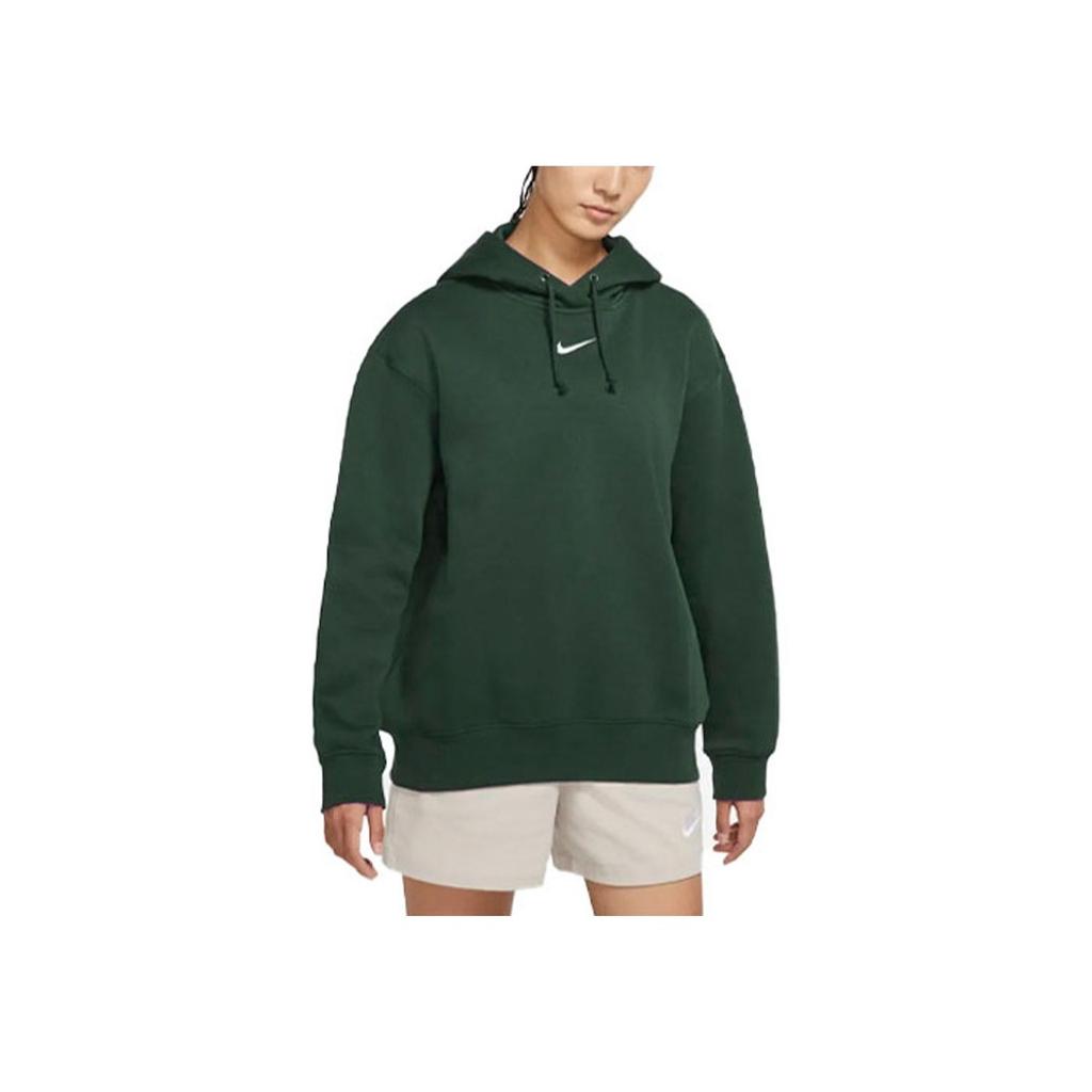 Nike Sportswear Collection Essentials Fleece-Lined Casual Pullover Hoodie Women Tops Green DJ7669-397
