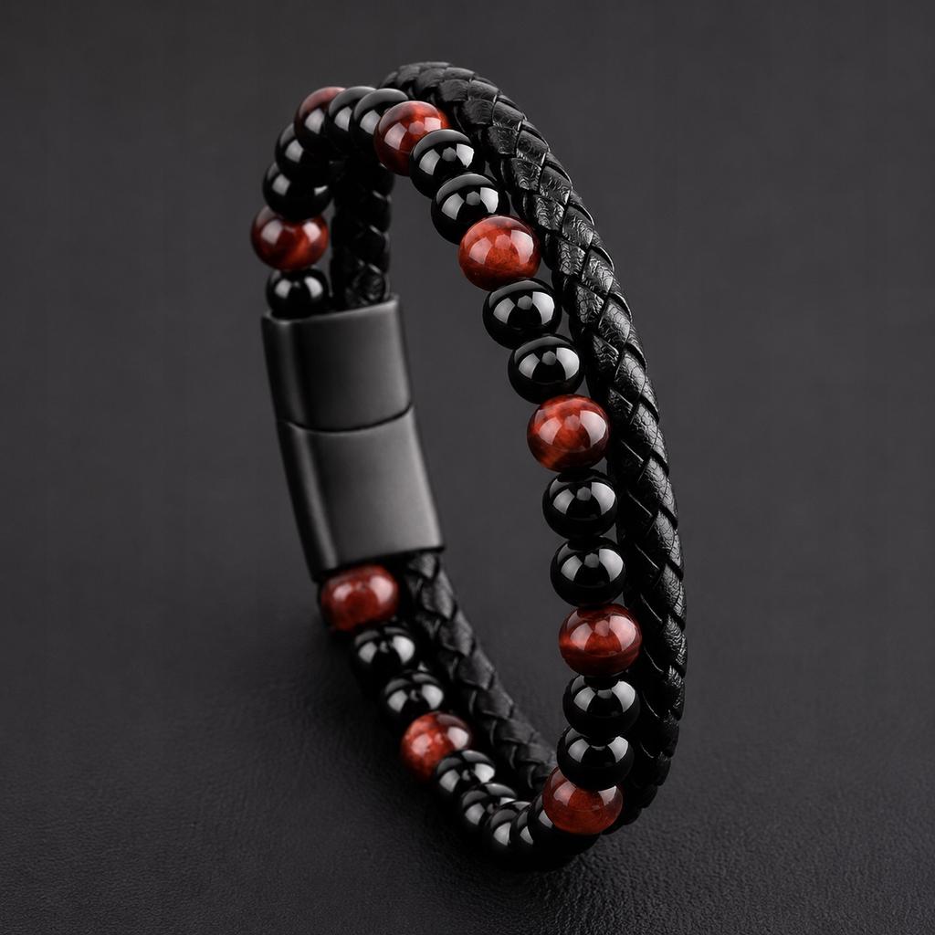 Men' Braided Bracelet Elegant Tiger Eye Beads Bracelet