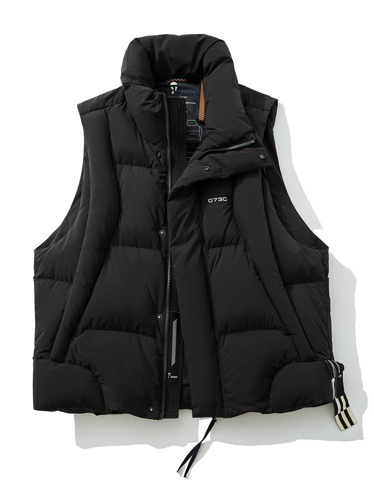 Мужской модный зимний рабочий жилет с наполнителем 4XL чёрный