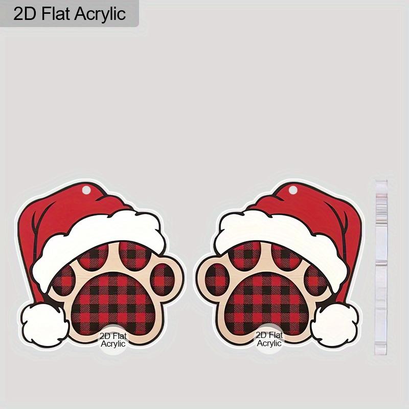 Charming Red Santa Claus Dog Paw Acrylic Dangle Earrings for Women Creative Christmas Earrings Festive Earrings Holiday Earrings Christmas Gift