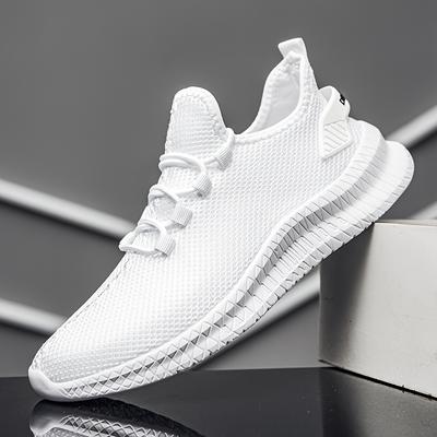 Men's Lightweight Breathable Low-Top Casual Sneakers - Slip- Sole, Lightweight Mesh Upper with Cushioned Insole, Round Toe Design