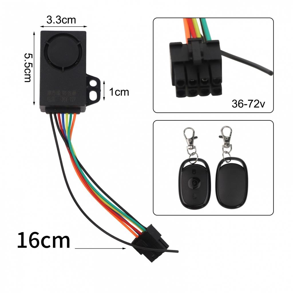 Ebike Dual Remote Control Electric Vehicle Alarm 8-pin Interface