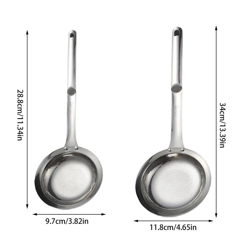 

2Pieces Fine Mesh Stainless Steel Leaky Spoons With Handles, Durable Kitchen Skimming Spoon Filter Spoon Outdoor Tableware