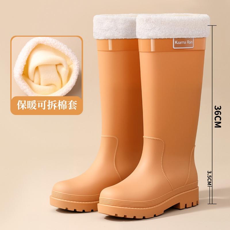 Women's extra high cm medium and big red rubber shoes wedding shoes women's shoes urban commuter water shoes sweet sa long tube rain shoes
