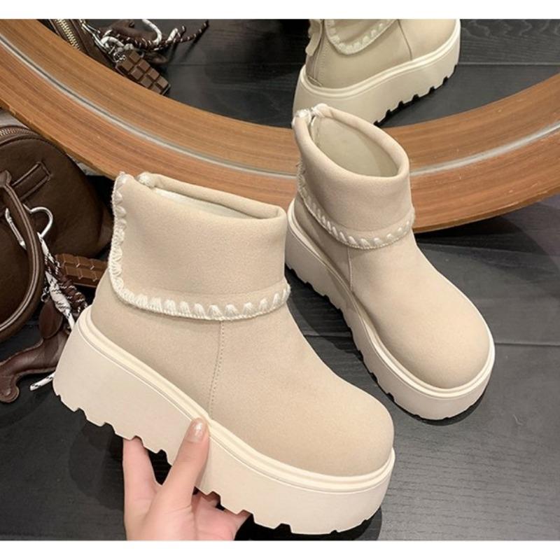 Retro Thick Bottom Ankle Boots Autumn Women's High Heel Height Increase Punk Booties Fashion Non-Slip Designer Platform Shoes