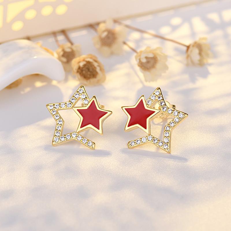 

Женские серьги из медного сплава с цирконом Lindon - Серьги-подвески в подарок на свадебную вечеринку красный