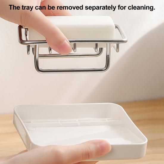 Steel Soap Holder with Independent Drainage Layer Double-Layer Design Bathroom