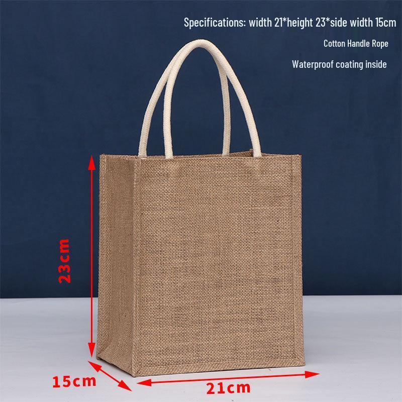 Jute Handbag - Laminated 3D Burlap Tote, Blank Linen Design, Logo Printable.