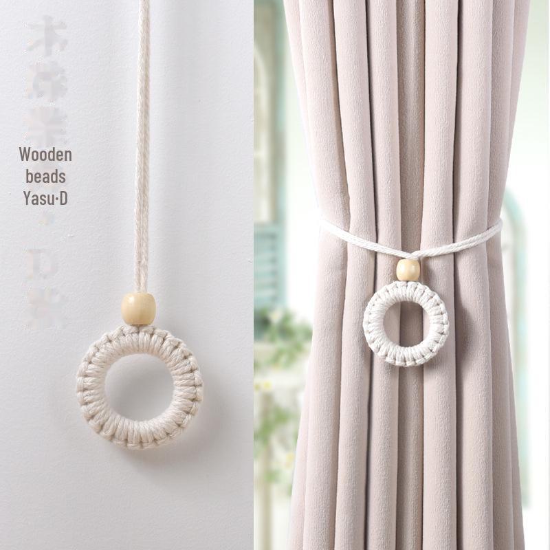 

Подхват для штор из белой газовой ткани Nordic Simple с кисточкой