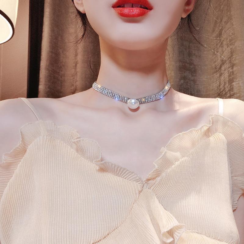 Butterfly Necklace Women'S Collarbone Chain Full Of Diamonds Tassel Choker Necklace Sweater Chain Accessories