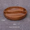 Round Wooden Grid Plate Universal Fruit Gossip Wooden Plate Simple Walnut Plate