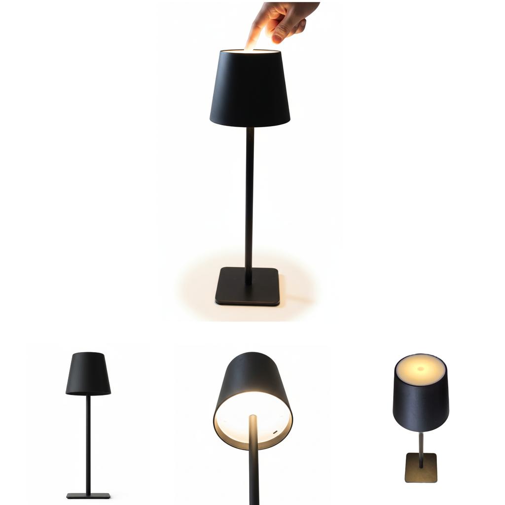 Metal Table Lamp 36 Cm Black Rechargeable With Usb-C Charging