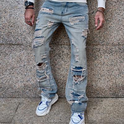 2024 New Retro Casual Biomimetic Jeans Men'S American Loose Pants High Street Wide Leg Pants
