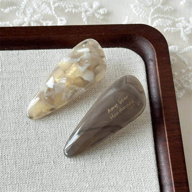 Acetic Acid Water Droplet Hairpin New Side Clip Side Parting Clip High-end Style Small-sized Hairpin Head Accessory