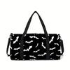 ZJU2 Weißes Fledermaus Schwarz Große Kapazität Gepäcktasche für Jungen und Mädchen Beste Geschenke 2D Flach Cartoon Reise Duffels Handtasche für Kinder