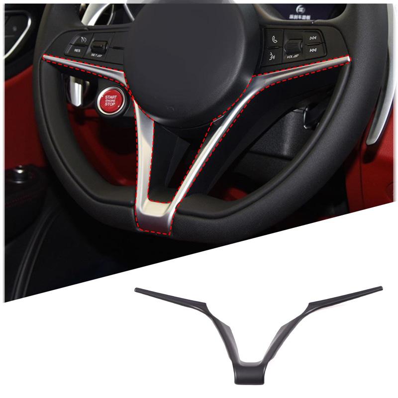 ABS Carbon Fiber Style Car Steering Wheel Cover Trim For Alfa Romeo Giulia 2017 2018 2019 Interior Accessories pgi231