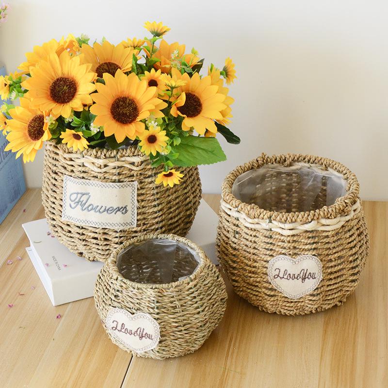 Handcrafted Willow Wicker Flower Basket for Dried Arrangements and Succulents