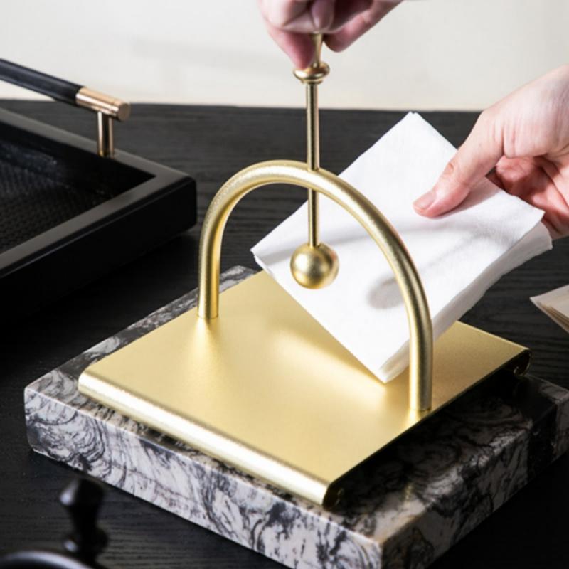 1pc Square Tissue Holder Gold Arch Bridge Napkin Dispenser Holder Hotel Restaurant Table Decoration Napkin Holder European
