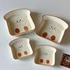 1 Cute Toast-Shaped Ceramic Plate Korean Ins Cartoon Tableware For Home Afternoon Tea Dessert Cake Snack Plate