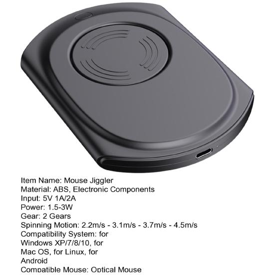 Ultra Slim Mouse Mover 20dB Silent Mouse Jiggler Undetectable Mouse Movement Simulator for Keeping PC