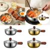 Multifunctional Stainless Sauce Pan with Clear Glass Lid Nonstick Coffee Butter Warmer for All Stove Types