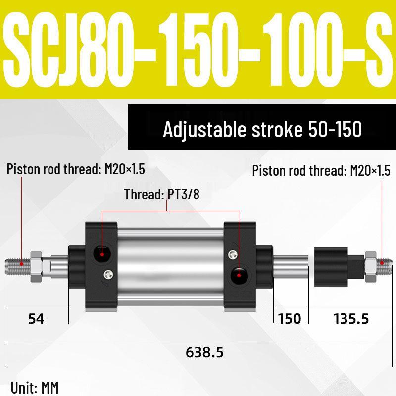 SCJ Adjustable Stroke High Thrust Pneumatic Cylinder SCJ32-160