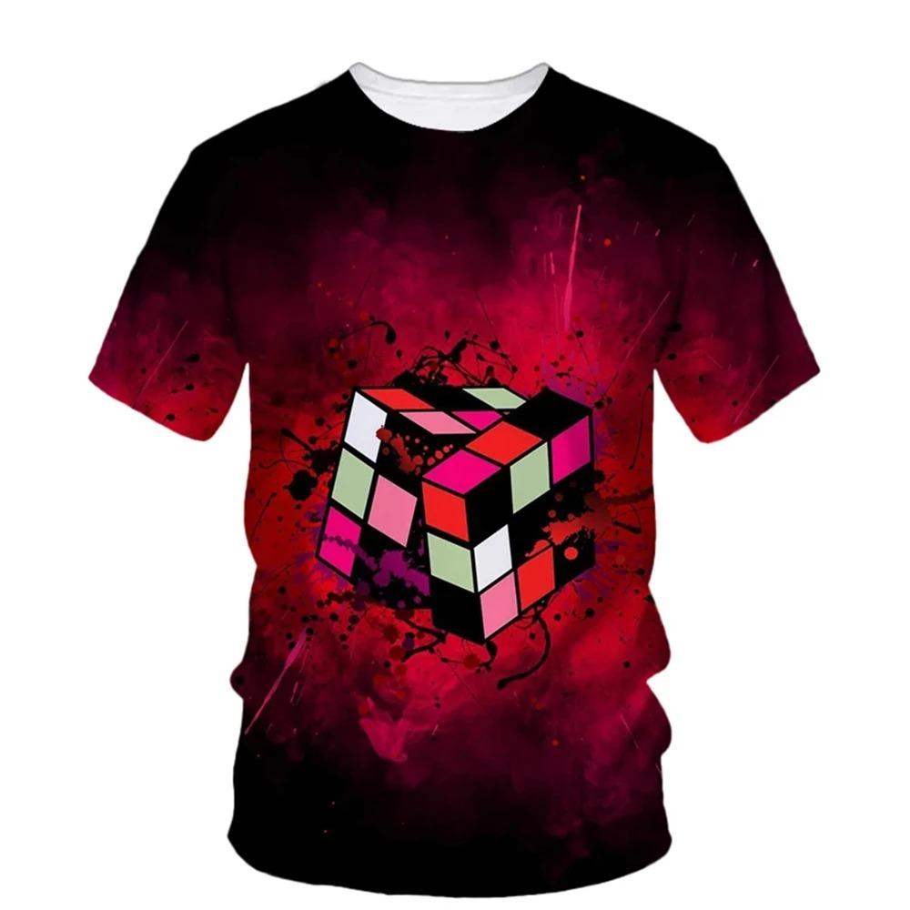Baby Clothes 3D Print Fun Rubik's Cube Children's Clothing T-Shirt Boys Casual T-Shirt Short Sleeve Children Summer Clothes