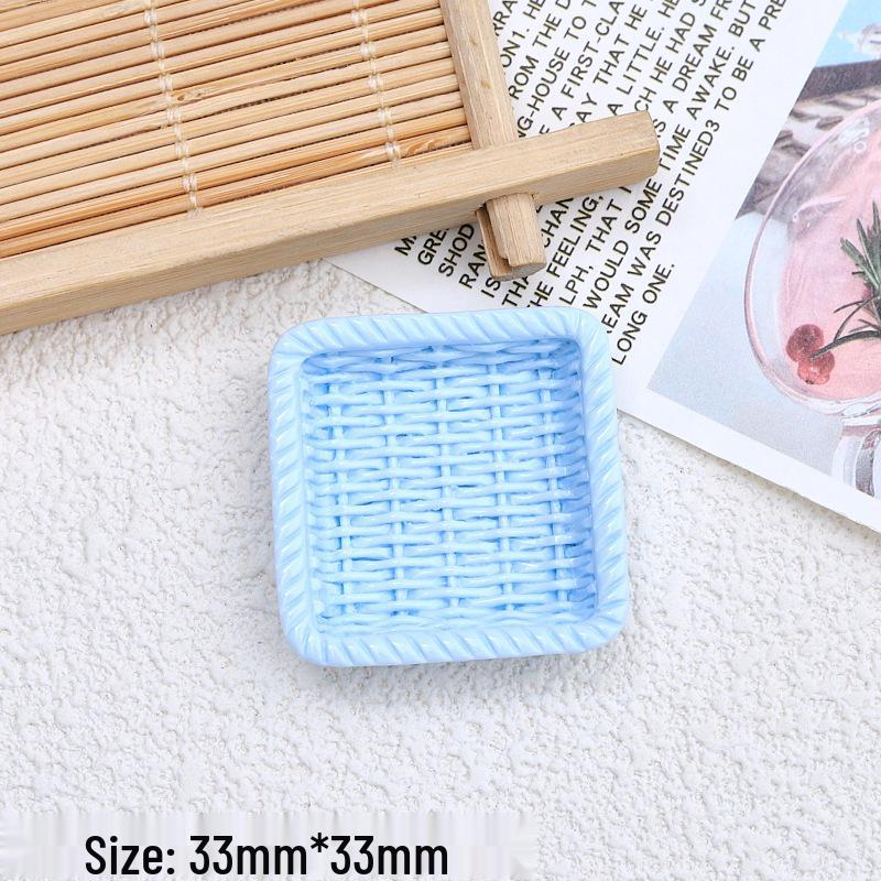 Colorful Cartoon Square Basket Croc Charms  Hair Clip DIY Resin Accessories