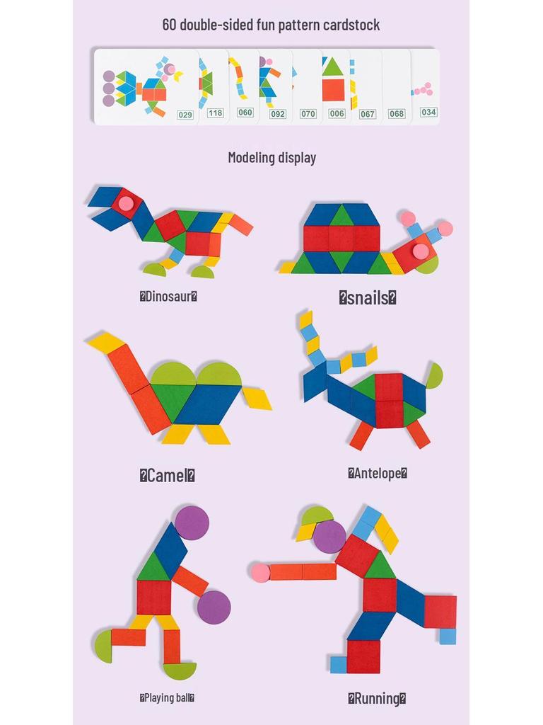 Montessori Fun Shape Puzzle Tin Box - Early Education Toy for Children Ages 3-6