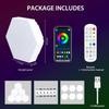 8 Pack Hexagon Light Panels - Smart RGB Hexagon LED Lights Wall Lights with APP & Remote Control Cool Music Sync Gaming Lights for Lving Room,