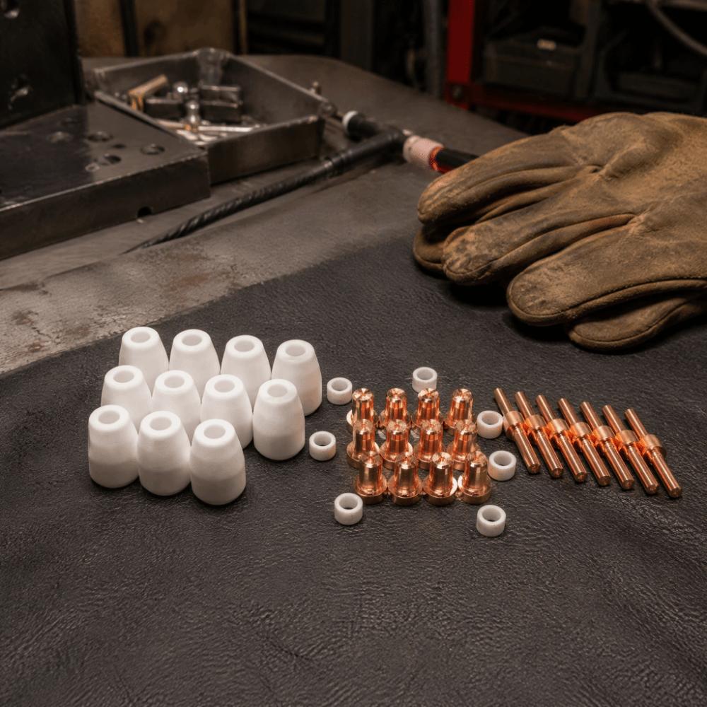 40pcs Ceramic Nozzles Air Plasma Cutter Kit PT-31 Torch Consumables For Plasma Cutting Machines