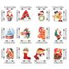 (12 pcs/pack) 4.9-8.5cm Christmas Pendant Wooden Pendants Colorful Woodblock Children's Cartoon Snowman Festival Decoration DIY