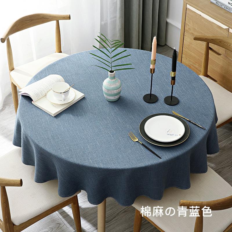 Round Table Tablecloth Fabric Cotton and Linen Fresh Round Household Nordic Minimalist Restaurant Hotel Tablecloth Table Cloth