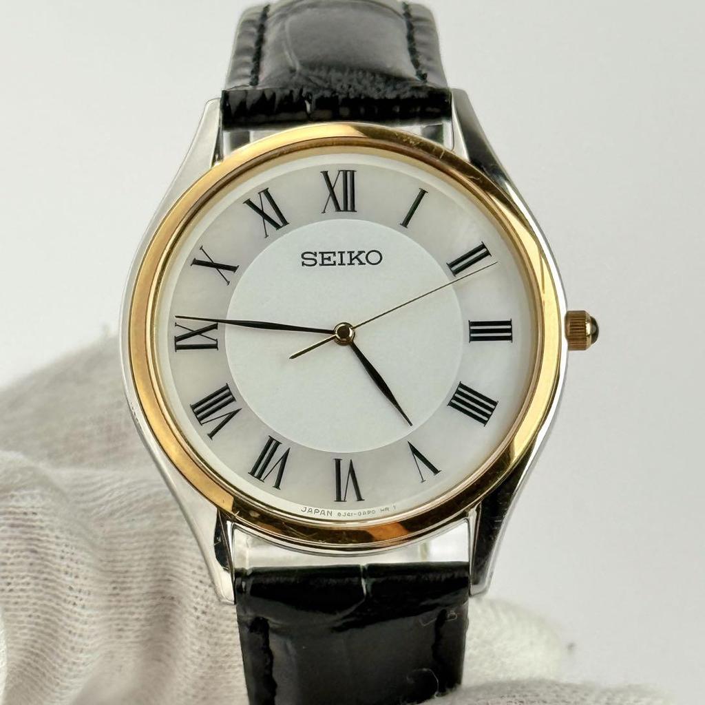[USED] Seiko White Shell 8J41-0AJ0 Unisex Strap Watch 590