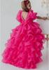 Girls' 2026 Spaghetti Strap Puffy Princess Dress - Sweet Short-Front Long-Back Formal Style