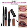 Three-in-One Matte Lipstick Set: Lipstick, Lip Liner, and Moisturizing Lip Gloss